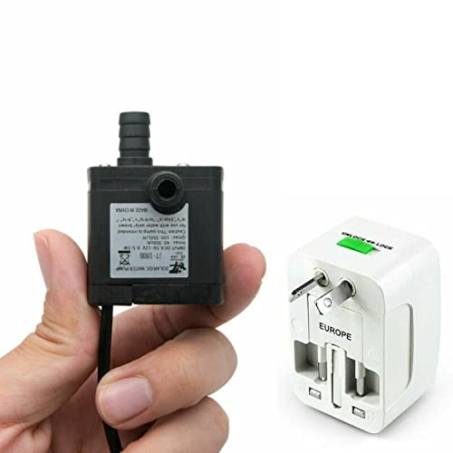 TOTMOX Mini Pompa USB 350L/H Pompa Acqua sommergibile IP68 per Acquario Fontana Pesce Casa da Giardino Acqua Idroponica 35dB a Basso Rumore Pannello Solare Alimentazione DC