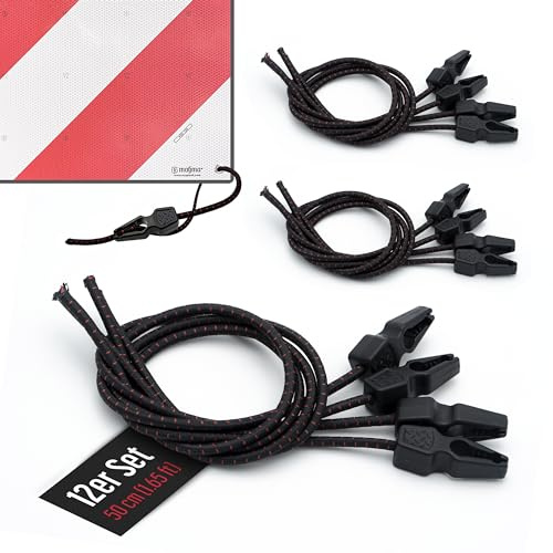 MAGMA Lot de 12 tendeurs élastiques de 50 cm | poulpes de transport pour fixation de plaque V20 Magma, porte-vélos, oeils, autres, bâches, piscine, camping | cordes élastiques de longueur réglable