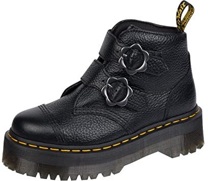 Dr. Martens Devon Flower, Black Milled Nappa, 6 UK