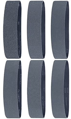 Sruhrak Banda de Lija 50 X 686mm- 12 Unidades Correas de Lijado de Carburo de Silicio 2 X 60/120/240/400/600/800 Granos de Carburo de Silicio de Alto Rendimiento para Trabajar Con Metales