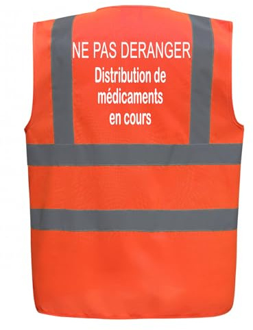 Line Shop Gilet de sécurité Orange marquage dos Ne pas déranger Distribution Médicaments (3XL)