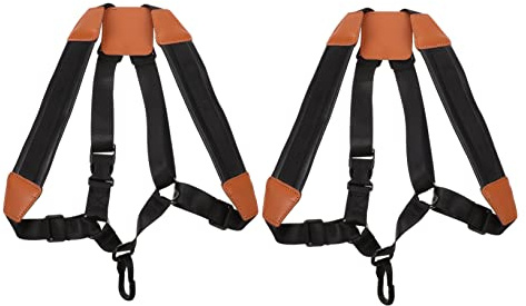 2 Stück Kinder Saxophongurt Schwarz, Verstellbares Saxophongeschirr | Oxford Stahl Leder, Flexible Passform, Bequemes Tragen, Einfache Montage