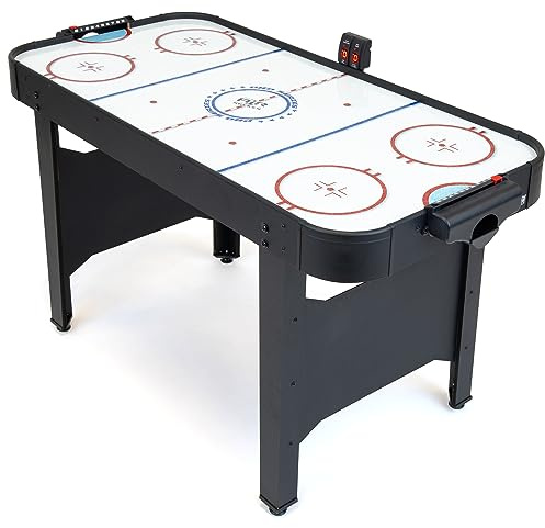 GoSports 48 Inch Air Hockey Arcade Table - Includes 2 Pushers, 3 Pucks, AC Motor, and LED Scoreboard - Black