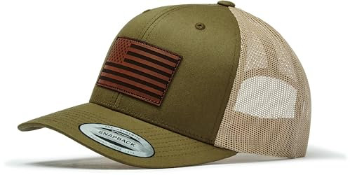 Trucker Cap Flexfit Snapback : USA Flagge - Army Militär Amerika Outdoor Cap - Cappi Geschenk für Jäger Natur Baseball Cap Kappe Mütze Outdoor Mesh Cap Ausrüstung Wander Zubehör (Mossgreen/Khaki)