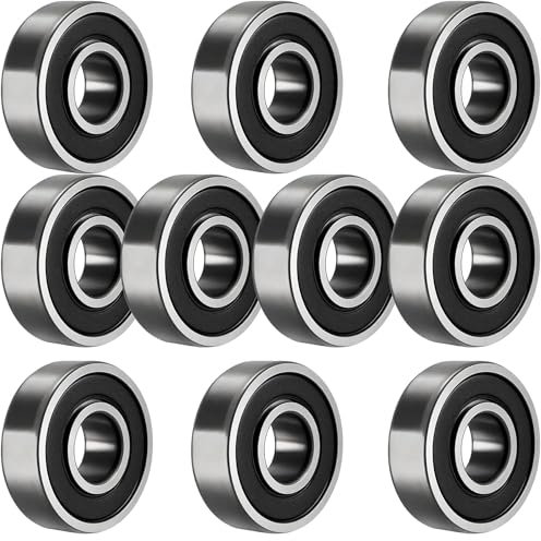 TUZUK 10pcs 6000-2RS Ball Bearings 10mm x 26mm x 8mm Double Protected Deep Groove Ball Bearings, Suitable for DIY, lathes, motors, 3D printers, milling machines, various mechanical equipment