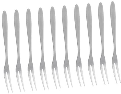 Cabilock 20 Tenedores de Fruta de Acero Inoxidable Doble Diente, Utensilios Prácticos para Postres y Fiestas