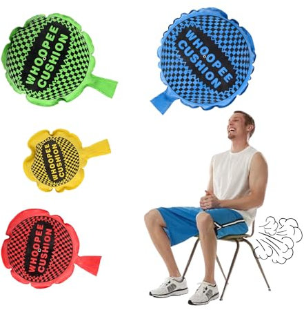 Thoquene Lot de 4 coussins péteurs, auto-gonflables, pour enfants, pour adultes (4 tailles et couleurs)