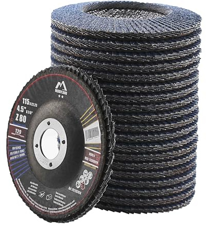 Merryland 20 Stück 80K Fächerscheibe 115 Metall Lamellenscheibe T29 | 115mm Winkelschleifer, Stahl Edelstahl Zirkonkorund Blau Schleifmopteller, Craft-Line FC1107414-20