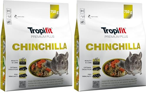 CHINCHILA Premium Plus 750g - Aliment Complet pour Chinchillas (Lot de 2)