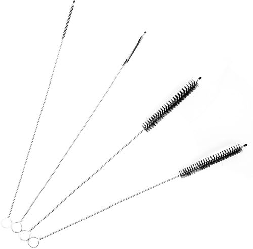 Set de 4 Cepillos de Limpieza para Cafeteras Automáticas y Máquinas de Café, 3 mm y 7 mm, para Bosch, Siemens, Jura, Melita, Sarkozy, nivena - para Mangueras de Leche y Grupos de Preparación