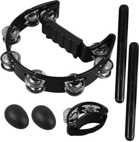 UPKOCH Percussion Instrumenten Mit Handglocken Fußschellen Rhythmusstäben Und Shakern Vielseitiges Anfänger Schlagzeug Musikunterricht Schule Und Bühnenauftritte