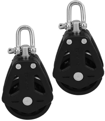 GOOHOCHY 2stücke Doppelte Nylon Umlenkrolle Mit Edelstahl Lager Leicht Drehbarer Seilzug Für Boot Segelboot Pilates Zubehör Einfache Montage Und Laufruhige Kabelrolle
