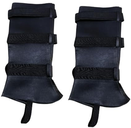 kowaku Stiefelüberzüge für Piratenkostüme, Stiefelüberzüge für Ritter, Steampunk, mittelalterliche Schuhüberzüge für Festivals, Schwarz