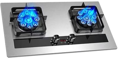 Gas Stove,Desktop and Embedded Double Burner Gas Hob NG/LPG,Portable Gas Cooktop with Flameout Protection 5.2KW,Gas Cooker for Outdoor Camping Home(LPG)
