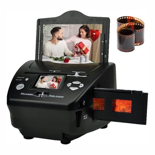 MegLob Professional 16MP Film Scanner with 2.4 LCD, Convert 35mm Film to JPEG, Supports 35mm/135mm Color Positive/Negative/Slide, Easy to Use, Multi-Language Support