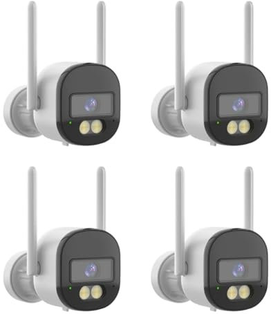 Koolenry di Telecamere WiFi CCTV Wireless da 4MP con Telecamere IP A Doppia Banda 2.4G e 5G con Audio Bidirezionale, Monitoraggio e Telecamera Resistente alle Intemperie per Esterni, Spina EU.