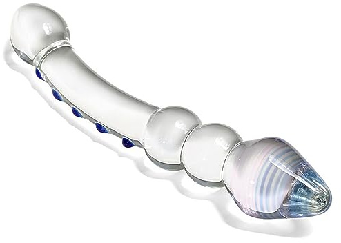ZJPOJPH Gode ​​anal double en verre, 20,5 cm, plug anal, point G, massage de la prostate, masturbation vaginale, jouet sexuel for homme et femme