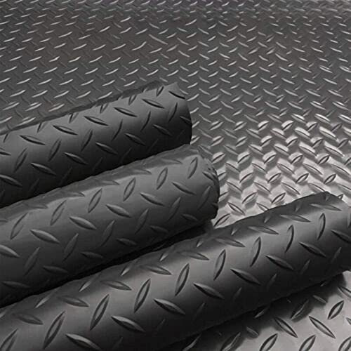 RAGOPILEN Alfombra de Goma para Suelo de Garaje, Rollo de Alfombra de Goma for Suelo de PVC, for Garaje, Gimnasio y sótano, 5 m x 1 m, Color Negro