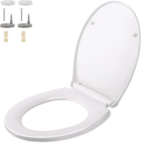 WC Sitz O Form, Toilettendeckel mit Absenkautomatik, Quick-Release-Funktion Klodeckel für Einfache Installation und Reinigung