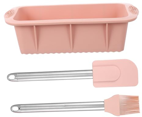 LIFKOME Kit de Herramientas 3 Piezas de Silicona para Hornear Rosa