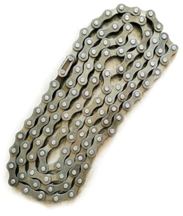 Violiica Singlespeed-Fahrradkette für Fahrräder mit festem Gang, 116 Glieder, hochfester Stahl mit Sicherheitsschnalle, 200 kg Gelenkstärke, Silber