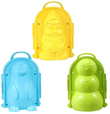 Schneebälle, Winter Schneemann Pinguin Schneeball Maker Clip Schneeform Werkzeug Kinder Outdoor Spielzeug (Schneemann Grün + Pinguin Blau + Elf Gelb) für den Winterurlaub