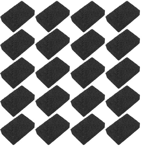Tofficu 20 Esponjas de Celulosa para Limpieza de Cocina y Cristalería, Estropajos Negros No Rayan, Fáciles de Lavar y Reutilizables