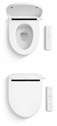 INEOME Abattant WC Japonais électrique extra plat Aquaeasy avec Fonction Lavage et Séchage, Siège Chauffant, Télécommande, Affichage LED, Lumière Nocturne, Température Réglable, Blanc