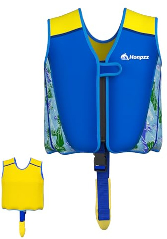 Chaleco de Natación,Chaleco Natacion Niño Certificado TÜV y CE,chaleco flotador bebe de Premium Neopreno,chaleco bebe piscina Ajustable con 8 Paneles de Flotación,chaleco piscina bebe,Azul-M-3 a 6años