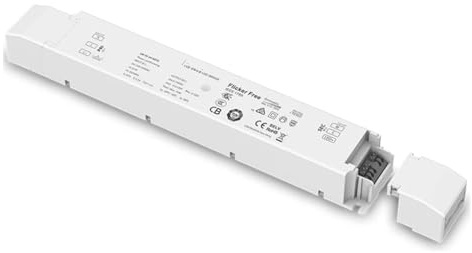 Fuente de alimentación regulable con tiristor CV DIM y CT, CA 200 V-240 V Entrada CC 24 V 75 W Salida; Controlador de borde de salida triac blanco sintonizable Push Dim&CCT