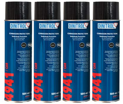 4941 Unterboden-Wachs von Dinitrol, Spraydosen, je 500 ml, schwarz, 4 Stück