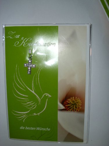 Konfirmation Karte zur Konfirmation Glückwunschkarte Grusskarte Geldkarte GeschenkkarteZur Konfirmation die besten Wünsche Karte mit Kreuzchen und Umschlag (weiß) 1 Stück