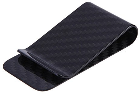 Anself Real Carbon Fiber Money Clip Business Card Credit Card Cash Wallet Polished and Matte for Options 1#