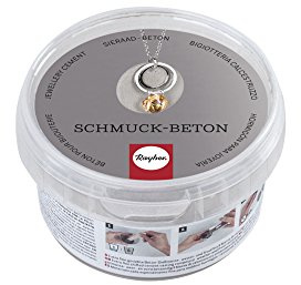 RAYHER Schmuck-Beton, zum Gießen von Schmuckanhängern, Eimer 300g, Hellgrau
