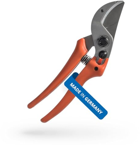 Original LÖWE Sécateur à 15 enclumes 15.107 avec géométrie Bypass pour Les Petites et Moyennes Mains – Lame courbée antiadhésive Coupe Parfaitement Le Bois Dur comme Le Tilleul, l'épicéa, Le mélèze.