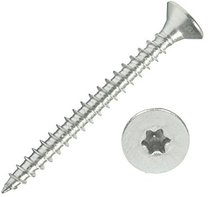 100 Spanplattenschrauben 6,0x60 Edelstahl A2 V2A VA Torx Vollgewinde Holz | Edelstahlschrauben Spanplattenschrauben mit Senkkopf, Holzschrauben, Holzbauschraube, Universalschrauben mit verstärktem Kopf