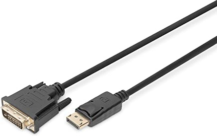 DIGITUS DisplayPort Adapterkabel - DP auf DVI(24+1) - Full-HD - 2m - Verriegelung, 60Hz - Kompatibel mit Monitor, PC