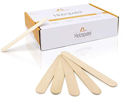 Amazy Holzspatel (200 Stück) – Naturbelassene Holzstäbchen ideal für EIS am Stiel, Waxing und Basteln (Groß | 150 x 18 mm)
