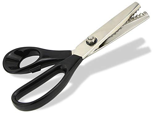 Zackenschere Stoffschere Textilschere Zickzack-Schere - Schneiderschere Bastelschere Rostfrei 20 cm ideal für Textilien und Papier (Edelstahl Kunststoffgriff)