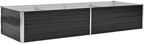 yorten Hochbeet Blumentopf Pflanzkübel Blumenkasten Pflanzkasten Metall Pflanzbeet Gartenbeet Frühbeet Verzinkter Stahl Anthrazit 240 x 80 x 45 cm (B x T x H)