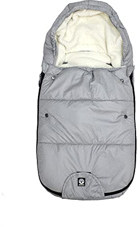 Saco de pies Dooky para cochecito de bebé, silla de coche o silla de paseo (resistente al agua y al viento, doble cremallera, arneses de 3 y 5 puntos, tamaño: 0-9 meses (70x40x8cm)), Silver Sky