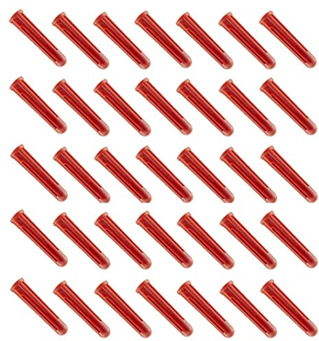 TERF® Hochwertige rote Dübel – 6 mm x 30 mm robuste Dübel – 6,0 mm Befestigungslochdurchmesser – ideal für Stein, Ziegel oder Beton – 100 Stück