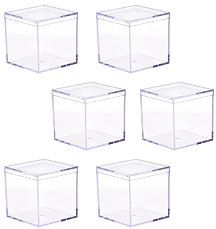 TOPBATHY Transparente Acrylbox 2.36X2.36X2.36 Zoll Quadratische Aufbewahrungsdose Mit Deckel Für Schmuck Und Süßwaren Im Haushalt Und Geschenkverpackung