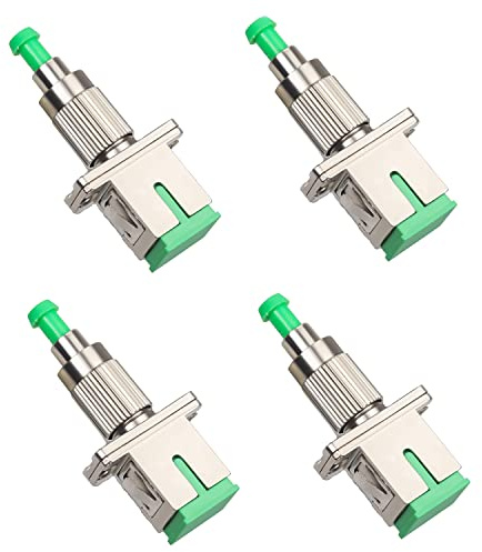 Duogalia 4-Pack FCAPC Male to SCAPC Female Fiber Optic Adapter Connector SingleMode Hybrid Optical Coupler, Flange-Type Adapter