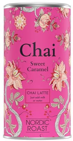 Nordic Roast | Chai Latte Tea | Sweet Caramel | 320g | Mélange instantané de poudre de thé chai, un thé noir épicé au lait, à savourer à la maison ou au café | Suffisamment pour 12-15 tasses