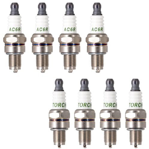 TORCH 8pcs Zündkerze AC6R Ersetzen für NGK 3365/CMR6H,Ersetzen für BOSCH USR7AC, 0 242 035 500, 02420356500, für HON DA 31916Z0H003, für Stihl FS90 FS100 FS40 FS50 FS56 HL90 HL110 HT100 KM90 BR500