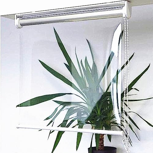 X1NGFU Transparentes Wasserdichtes Rollo,PVC Kunststoff Regenschutz Rollos,Seitenrollo Verdunklungsrollo,Wetterfest Durchsichtige Vorhang Für Terrassen Pavillon Tür,Breite X Höhe (100x140cm)