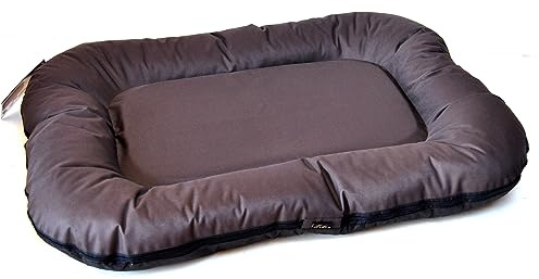 Lebon - Hundebett Hundekissen Ponto - 6 Größen - Braun | Grau - Robust und wasserabweisend - Waschbar - Made IN EU (L, Braun)