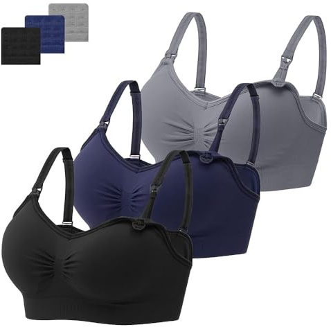 3PCS Soutien-Gorge d'allaitement Soutien Gorge Maternité,Bra de Grossesse Postnatal Prénatale sans Armature