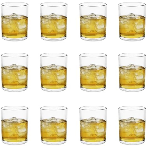 BTGLLAS Set of 12 Old Fashioned Whiskey Glasses - 11 Oz Rocks Barware for Scotch, Bourbon, Liquor，Cognac, Vodka,and Cocktail Drinks Dishwasher Safe (12, TypeA)